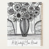 Dessin de ligne Abstraite Art floral non daté (Dos)