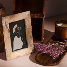 dessin de ligne blanche femme minimale affiche abs