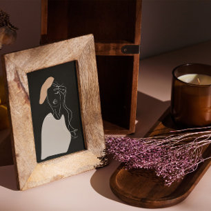 dessin de ligne blanche femme minimale affiche abs