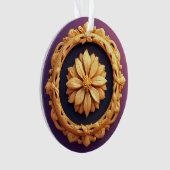 Dessin de médaillon floral orné d'or (devant)