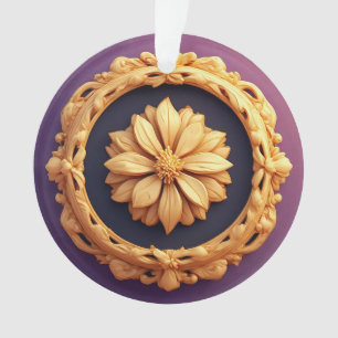 Dessin de médaillon floral orné d'or