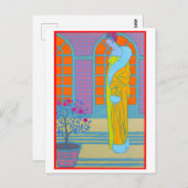 Dessin de mode Art déco de George Barbier Carte po (Devant / Derrière)