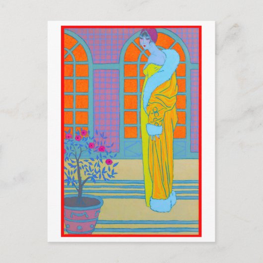 Dessin de mode Art déco de George Barbier Carte po (Devant)