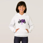 Dessin de moto de sport violet (Devant entier)