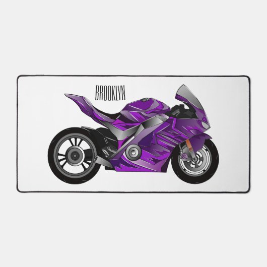 Dessin de moto de sport violet (Recto)