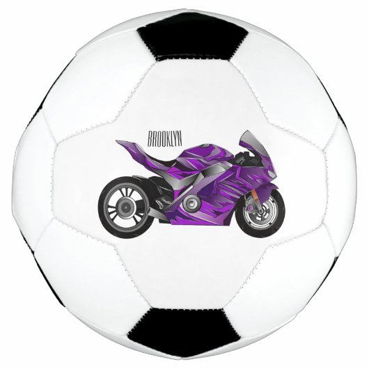 Dessin de moto de sport violet (Devant)
