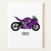 Dessin de moto de sport violet (Dos)