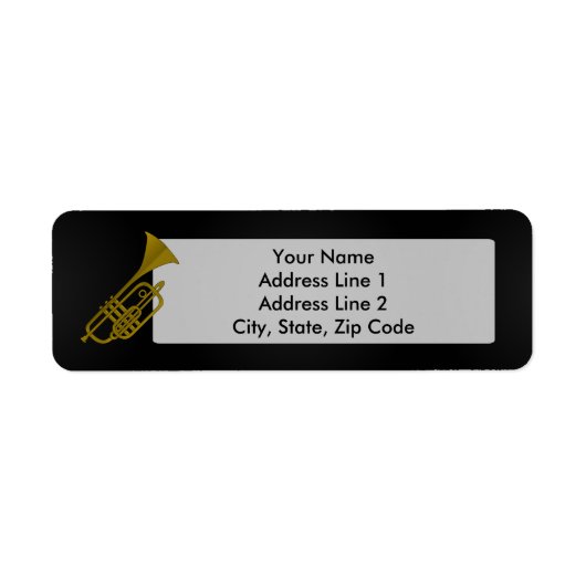 Dessin de musique de trompette Étiquette (Devant)