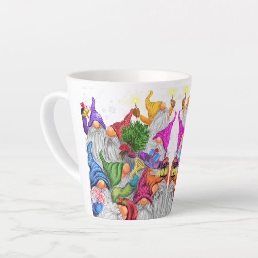 Dessin de Noël Latte Mug Gift Gnome Party (Angle gauche)