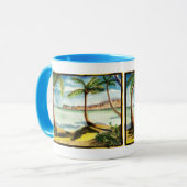 Dessin de palmiers et de plage - Mug de boisson (Devant gauche)