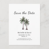 Dessin de palmiers tropicaux pour faire-part de ma (Devant)