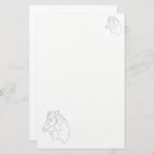 Dessin de papeterie d'un cheval (Devant / Derrière)
