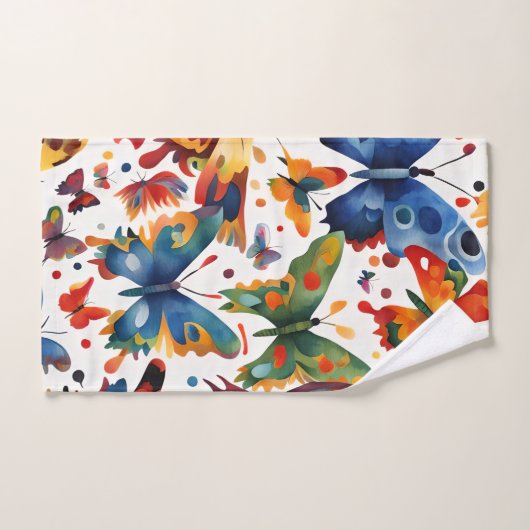 Dessin de papillon coloré (Serviette à main)