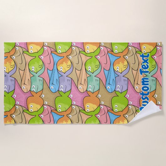 Dessin de pêche serviette de plage (Devant)