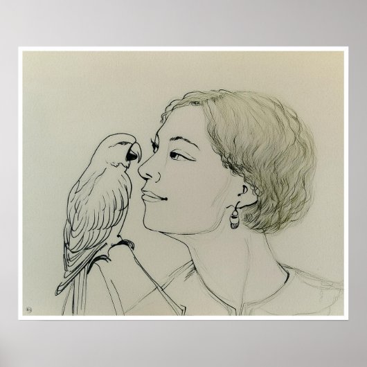 Dessin de perroquet - Impression d'art (Devant)
