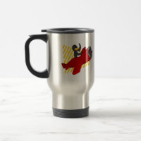 Dessin de pingouin volant de la tasse de voyage