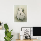Dessin de porc de Guinée - Impression d'art (Bureau à domicile)