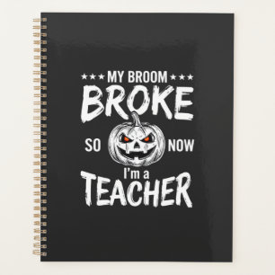 Dessin de professeur de Halloween drôle balai cass