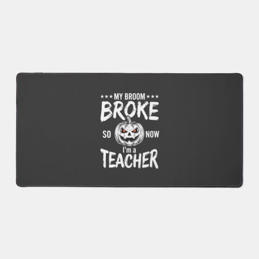 Dessin de professeur d'Halloween drôle balai cassé (Recto)