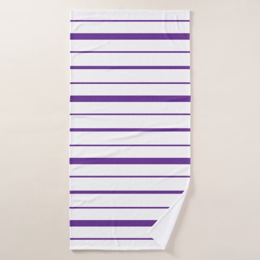 Dessin de rayure violette d'aubergine sur fond bla (Serviette de bain)