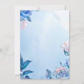 Dessin de roses bleues Carte de mariage (Dos)