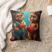 Dessin de Saint Valentin sur l'ours coussin (Couverture)