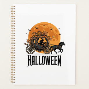 Dessin de sorcière de calèche de citrouille Hallow