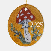 dessin de tapis crocheté ornement champignon (Gauche)