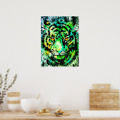 Dessin de tête de tigre vert - Poster de tigre imp (Cuisine)