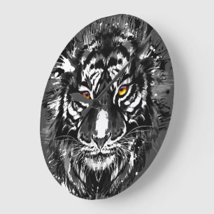 Dessin de tigre coloré - horloge de tigre d'art Ab