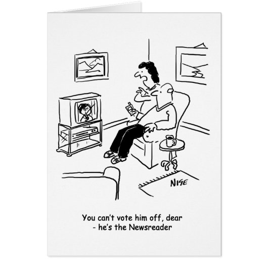 Dessin de vote à la télévision. (Devant)