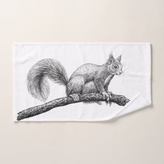 Dessin d'écureuil (Serviette à main)