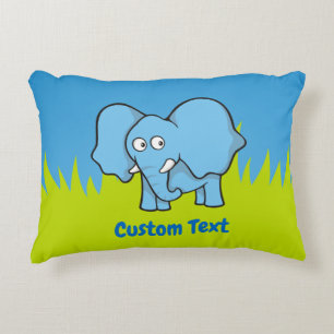 Dessin d'éléphant bleu coussin décoratif