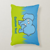 Dessin d'éléphant bleu coussin décoratif (Devant(Vertical))