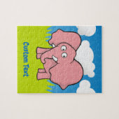 Dessin d'éléphant rose puzzle (Horizontal)