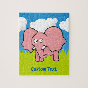 Dessin d'éléphant rose puzzle