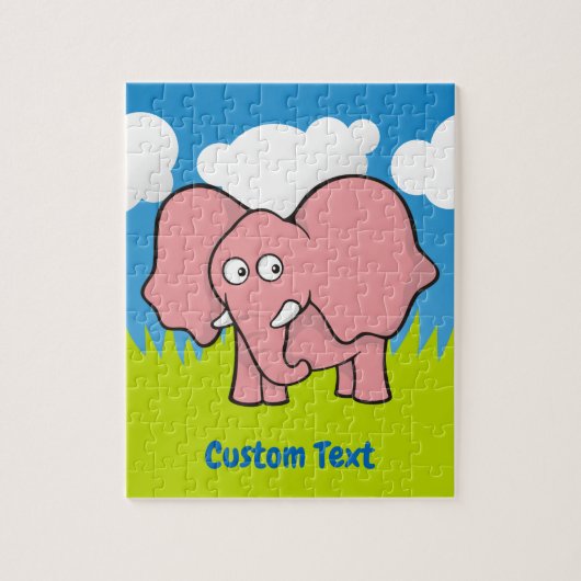 Dessin d'éléphant rose puzzle (Vertical)