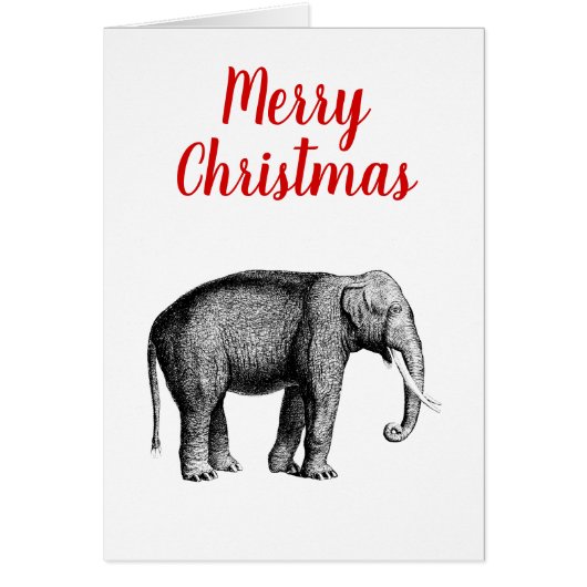 Dessin d'éléphant vintage Noël Xmas (Devant)