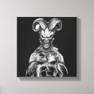 Dessin démon sur toile noire