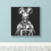 Dessin démon sur toile noire (Insitu (Plancher de Bois))