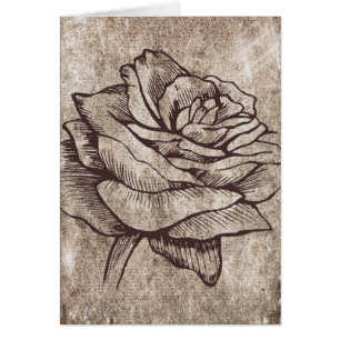 Dessin d'encre Rose rustique