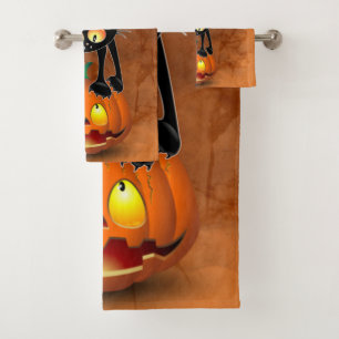 Dessin d'Halloween au chat effrayé sur Citrouille