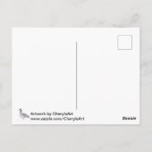 Dessin d'oie debout sur les cartes postales de sab (Dos)