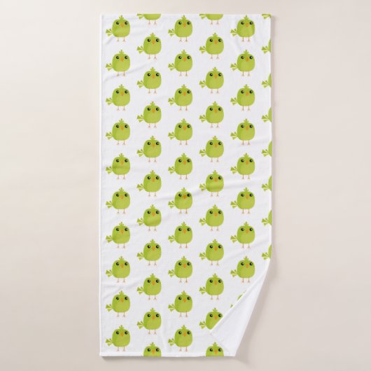 Dessin d'oiseau vert (Serviette de bain)