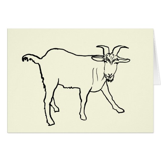 Dessin drôle de chèvre, illustration fantaisiste d (Devant horizontal)