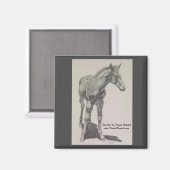 Dessin d'un colt nommé "Peaches" sur un aimant (Recto/Verso)