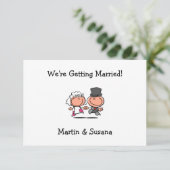 Dessin d'un couple Mariage Invitation (Debout devant)