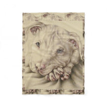Dessin d'un Pitbull blanc sur la couverture