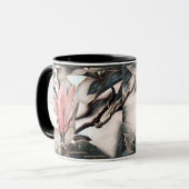 Dessin d'une branche de magnolia rose Mug (Devant gauche)
