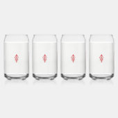 dessin d'une fleur rouge et feuille sur un ba blan (Recto)